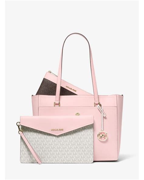 michael kors 3 in 1 tote pink|michael kors maisie tote bag.